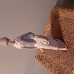 Elegant Cream and Blue Figurine